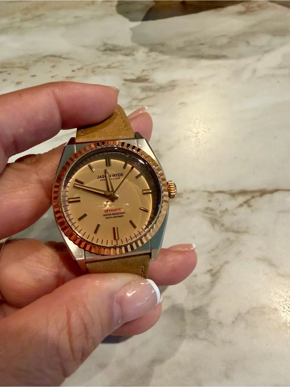 Women’s Beige/Tan Leather Strap Watch